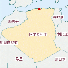 阿尔及利亚国土面积示意图